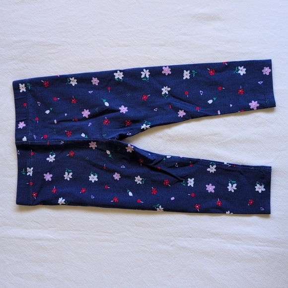 joe fresh blue floral stretch cotton leggings 18-24 months baby girl - Picture 3 of 7